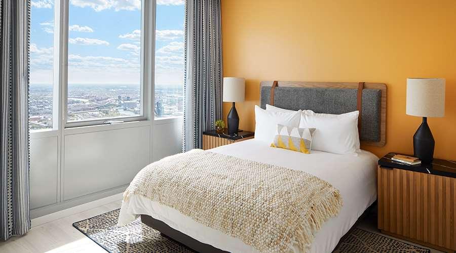 Sentral Michigan Avenue Aparthotel Chicago Cameră foto A bedroom at the hotel