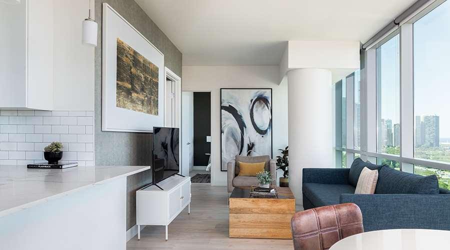 Sentral Michigan Avenue Aparthotel Chicago Cameră foto Interior of a typical apartment
