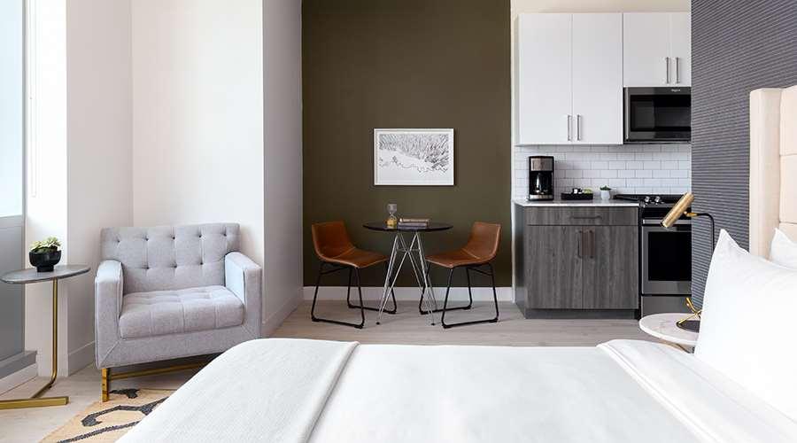 Sentral Michigan Avenue Aparthotel Chicago Cameră foto A typical studio apartment